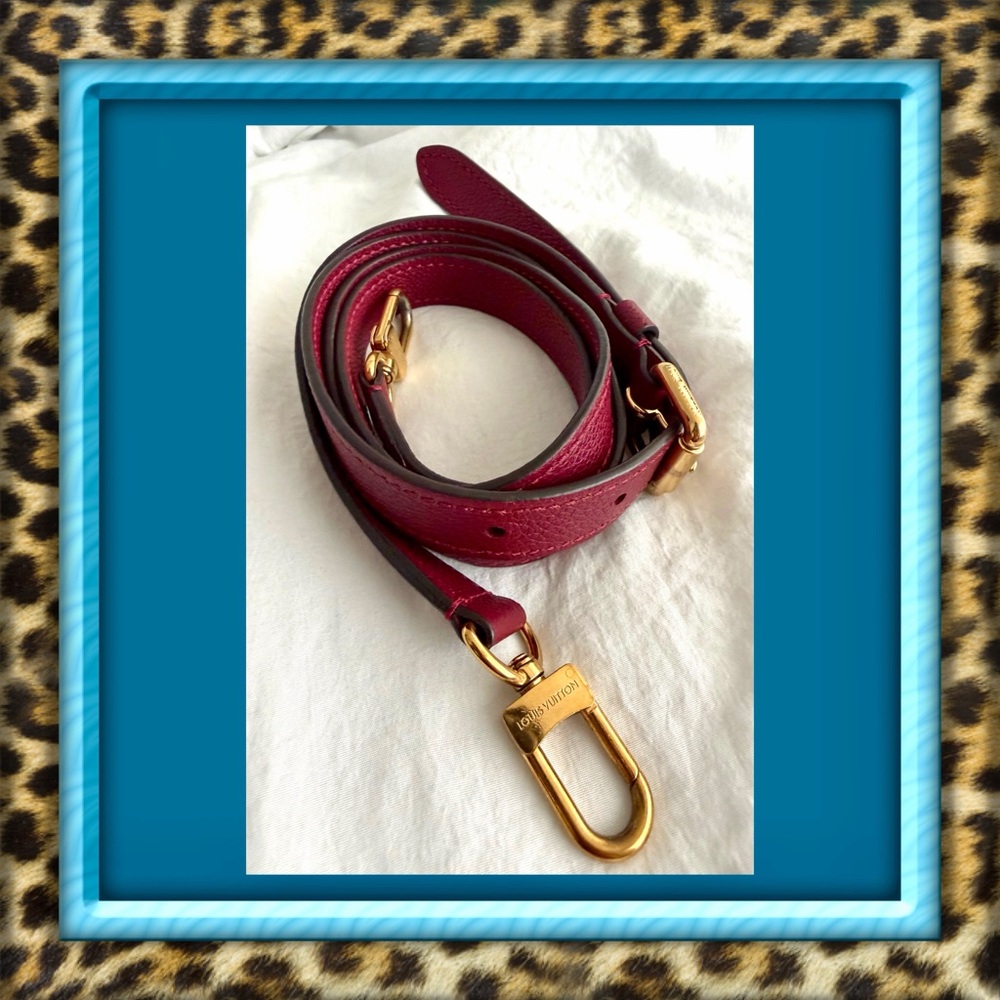 👑✅PRICE FIRM✅AUTHENTIC Louis Vuitton Burgundy Red Leather Strap